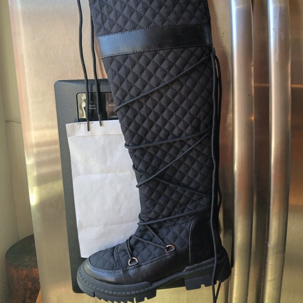 Ladies lace up thigh high boots